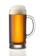 Mug of beer isolated on white
