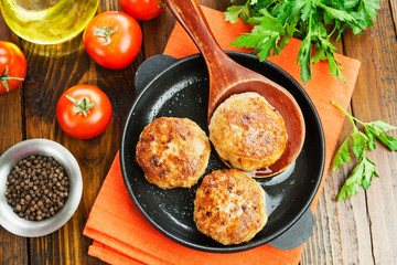 Burgers in the pan