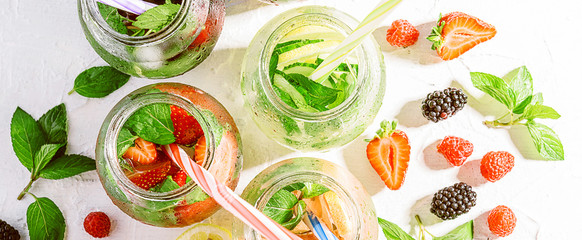 cool vitamin drink with fruits