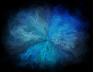 Space colorful blue nebula galaxy. Illustration for use in concept of science background