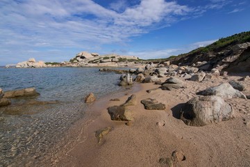 Panorama of La Licciola beach in Sardinia