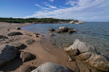 Panorama of La Licciola beach in Sardinia