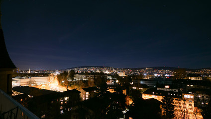Zürich Stadt Panorama bei Nacht