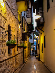 Back street in old town, Kaleici, Antalya Turkey.