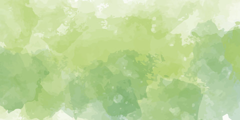 Watercolor background. Vector texture with green shades. Perfect for tropical backdrop or another nature creation. Hand painted.