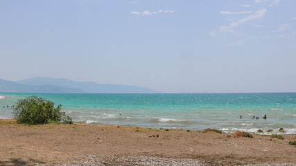 Sunny beach in Finike, Turkey. Shoot in July 2018