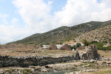 Fototapeta na wymiar Limyra Antik Kenti. Ancient Ruins near Antalya, Turkey