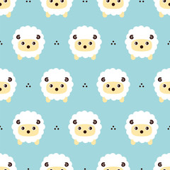 Cute sheep background. Seamless pattern.Vector. 羊のパターン