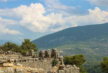 Fototapeta na wymiar Ruins of the ancient city of Arykanda. Near Antalya, Turkey.