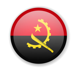 Angola flag round bright icon on a white background