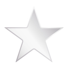 Silver metal star. Star with metal gradient, vector icon.