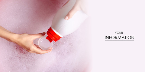 Soapy water in washing gel in basin enemale powdered detergent liquid laundry gel pattern, top view