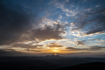 sunset in the mountains