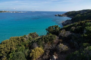 Panorama of the Marmorata Beach in Sardinia