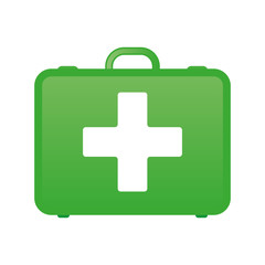 Obraz premium Green first aid kit. Health, help and medical diagnostics concept eps10