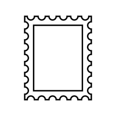 Postage stamp outline, vector icon.  Postal, mail stamp outline. Postage Stamp outline icon.