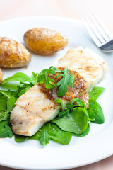 pikeperch with spinach and potatoes