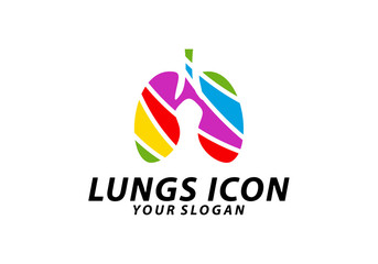 Colorful Lungs logo design concept, Health lungs logo template vector, Icon Symbol