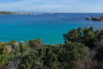 Fototapeta na wymiar Panorama of the Marmorata Beach in Sardinia