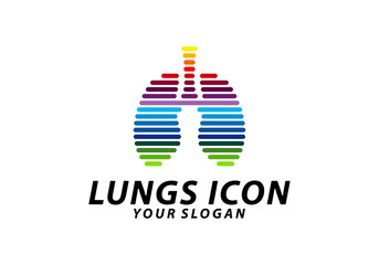 Colorful Lungs logo design concept, Health lungs logo template vector, Icon Symbol