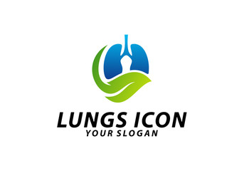 Nature Lungs logo concept, Lungs Health logo template, Lung care logo vector, Icon Symbol