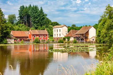 Fototapeta na wymiar water mill, Burgundy, France