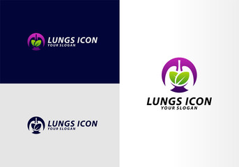 Nature Lungs logo concept, Lungs Health logo template, Lung care logo vector, Icon Symbol
