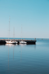 Fototapeta premium Blue sea . Gulf of Finland in the summer. Sea in calm weather. Baltic Sea.