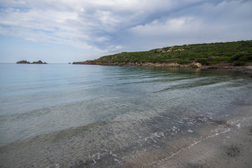 Panorama of the Lu Pultiddolu beach in Sardinia