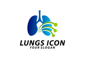 Lung Tech logo concept vector, Digital Lungs logo concept vector, Lungs Health logo template