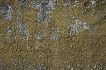 old cracked painted wall of post soviet industry