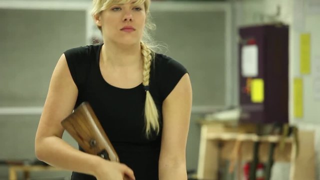 Blonde Girl Aiming K-98