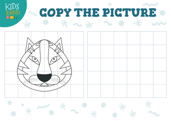 Copy picture vector illustration. Educational game for preschool kids