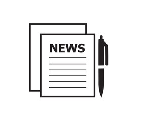Business news icon with pen  vector 