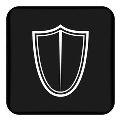 Vector image of a flat, isolated shield icon. Design of a linear shield icon.