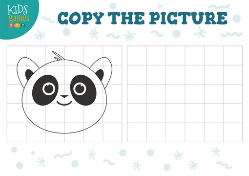 Copy picture vector illustration. Educational game for preschool kids.