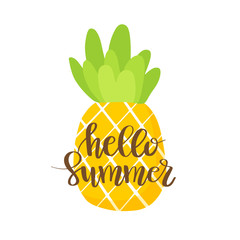 Hello Summer Lettering with Pineapple