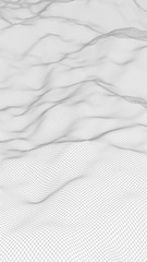 Abstract landscape on a white background. Cyberspace grid. Hi-tech network. 3d technology illustration