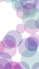 Multicolored translucent circles on a white background. Pink tones. 3D illustration