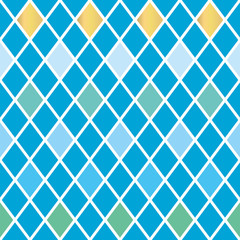 seamless background of diamonds in shades of turquoise, yellow and green