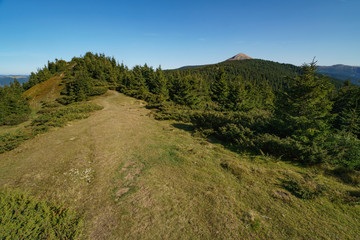 Landscape of Mount Hoverla is the highest mountain of the Ukrainian Carpathian Mountains, Chornohora
