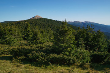 Landscape of Mount Hoverla is the highest mountain of the Ukrainian Carpathian Mountains, Chornohora