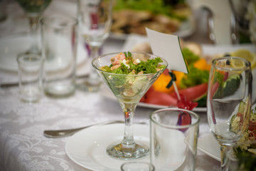 Banquet hall in the restaurant. Concept: Serving. Celebration. Anniversary. Wedding
