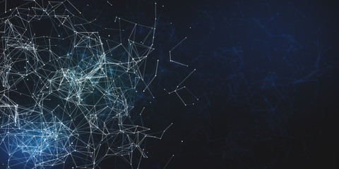 Glowing polygonal wallpaper