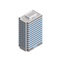 Vector Isometric Skyscraper City Building.