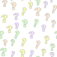 Question mark education, school concept. Seamless vector EPS 10 pattern. Flat style