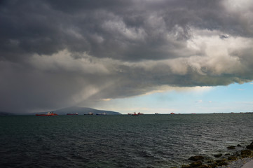 storm over the sea