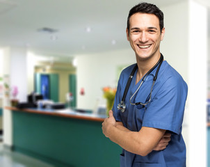 Male nurse smiling