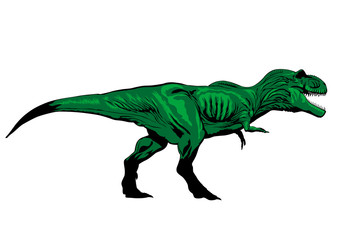 Obraz na płótnie Canvas Silhouette of a prehistoric large dinosaur