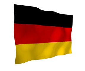 Flag of Germany. Wide format 3D illustration. State symbol of the Federal Republic of Germany. 3D rendering